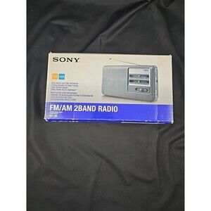 Sony ICF-38 Two Band Portable Radio AM/FM Black AC/DC 2 Way Power Original Box